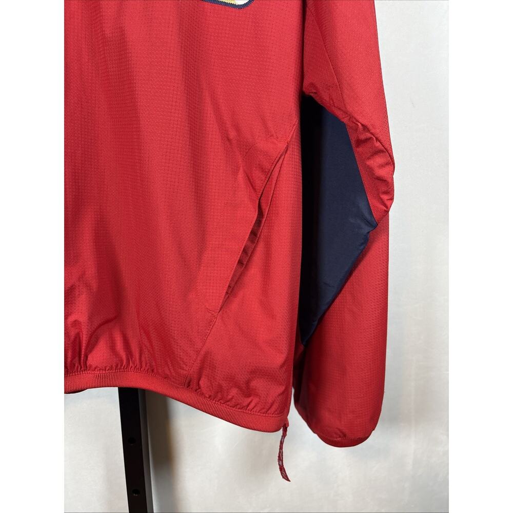 Washington Nationals Jacket Mens L 1/4 Zip Pullover Red Majestic Authentic MLB - Picture 4 of 14